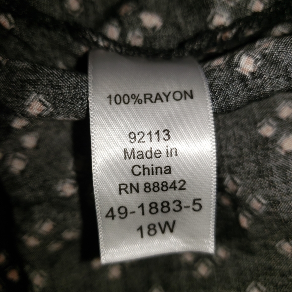 Woman Within Rayon Pants--Black with Tan Squares - Picture 3 of 4